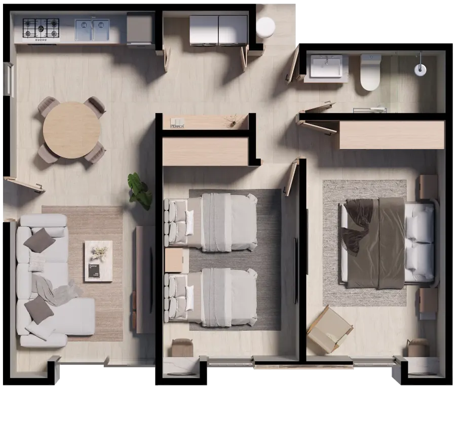 Plano Modelo A — Departamentos del Bosque, Torreón